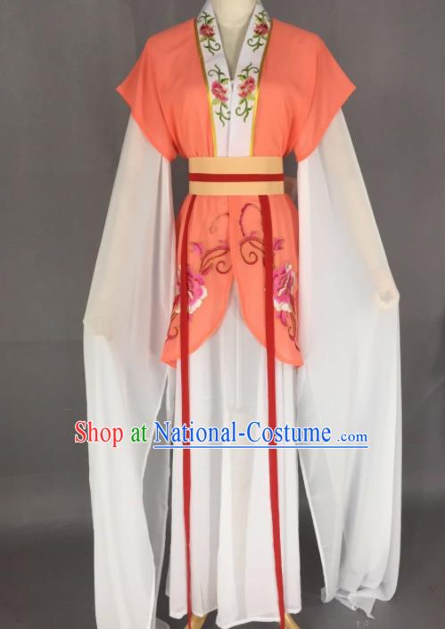 Chinese Ancient Court Maid Orange Dress Traditional Beijing Opera Actress Costume for Adults