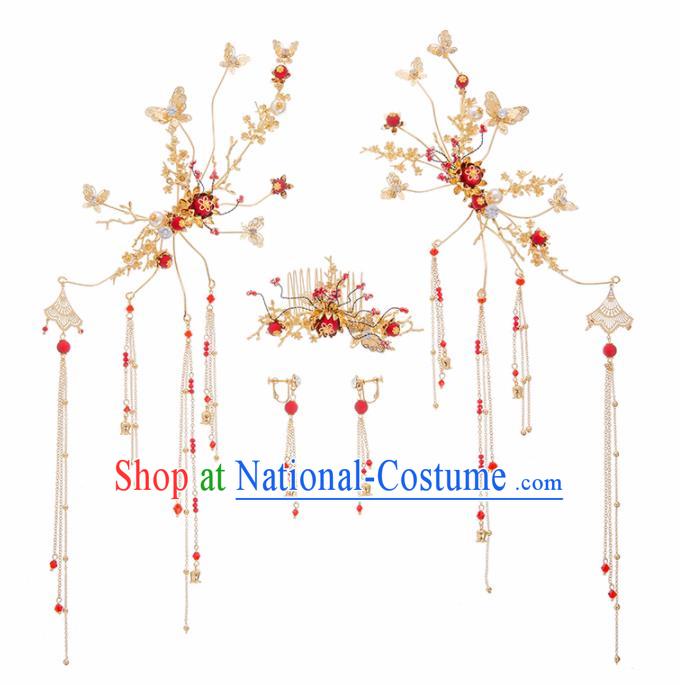 Chinese Ancient Hanfu Wedding Hair Accessories Traditional Hairpins Complete Set for Women