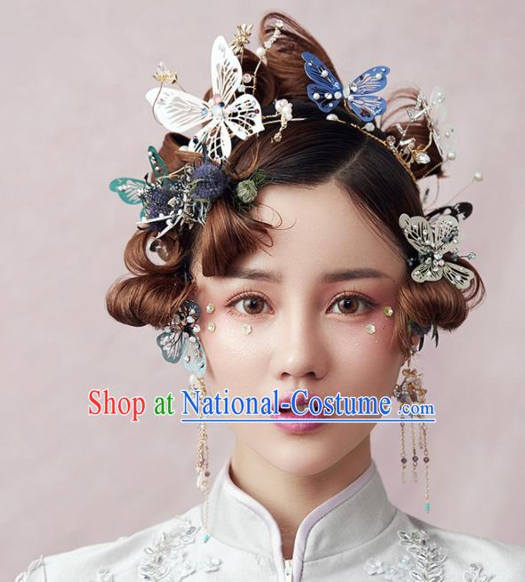 Chinese Ancient Hanfu Wedding Butterfly Hair Clasp Hair Accessories Traditional Hairpins for Women