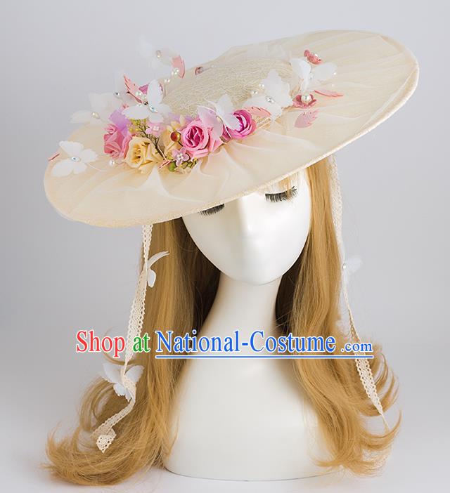 Top Grade Bride Wedding Hair Accessories Flowers Top Hat for Women