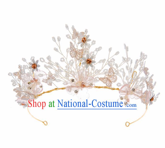 Top Grade Bride Hair Accessories Butterfly Royal Crown Headwear for Women