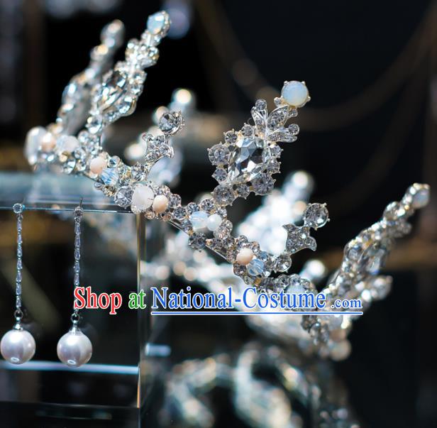 Top Grade Bride Hair Accessories Crystal Round Royal Crown Headwear for Women