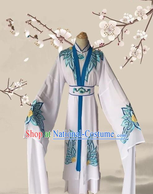 Chinese Ancient Buddhist Nun Hanfu Dress Traditional Beijing Opera Actress Costume for Adults