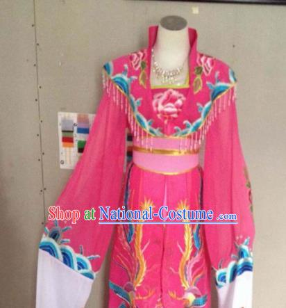 Chinese Ancient Imperial Consort Rosy Hanfu Dress Traditional Beijing Opera Actress Costume for Adults