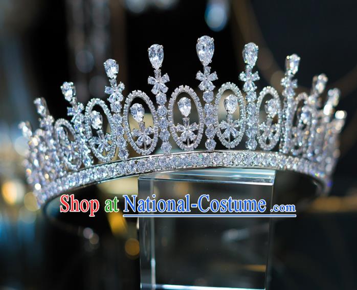 Top Grade Bride Hair Accessories Princess Zircon Royal Crown Headwear for Women