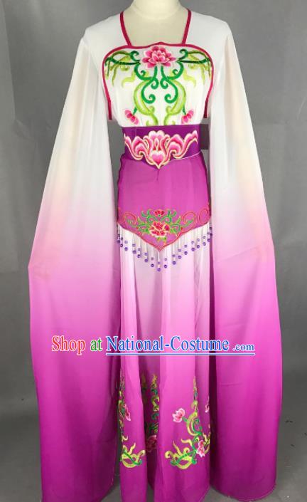 Chinese Ancient Court Maid Purple Dress Traditional Beijing Opera Diva Costume for Adults