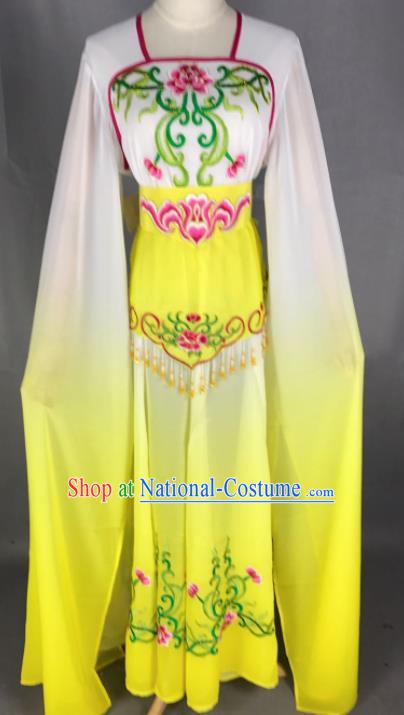 Chinese Ancient Court Maid Yellow Dress Traditional Beijing Opera Diva Costume for Adults