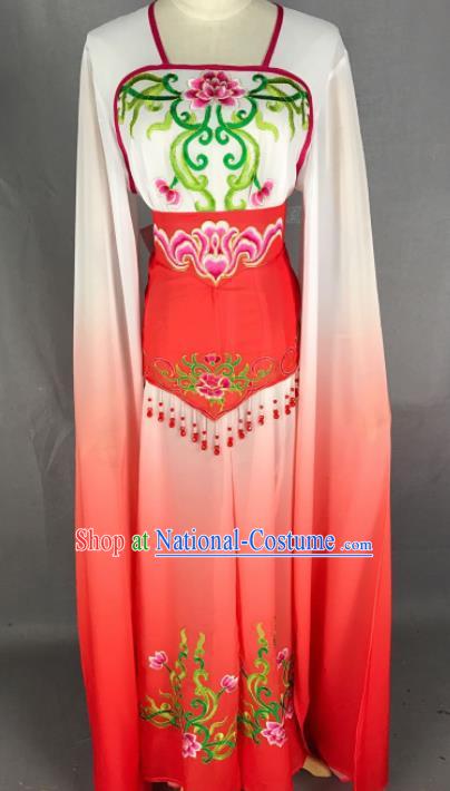 Chinese Ancient Court Maid Red Dress Traditional Beijing Opera Diva Costume for Adults