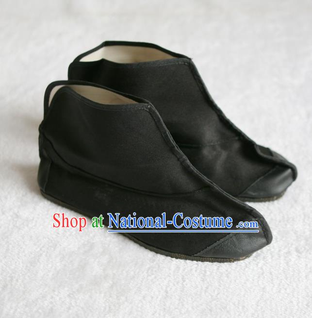 Chinese Traditional Beijing Opera Shoes Beijing Opera Takefu Black Boots for Men