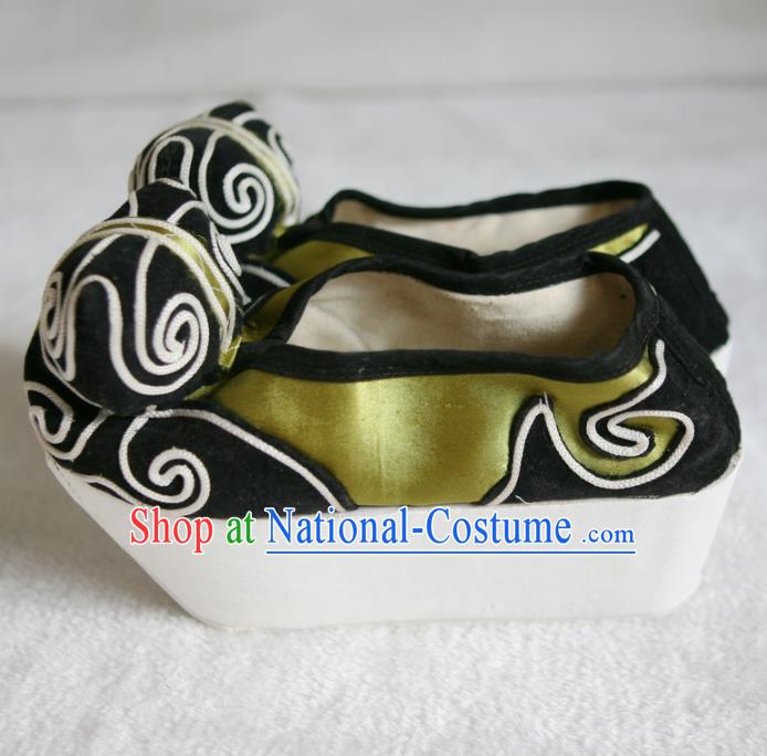 Chinese Traditional Beijing Opera Niche Green Shoes Beijing Opera Cloth Shoes for Men