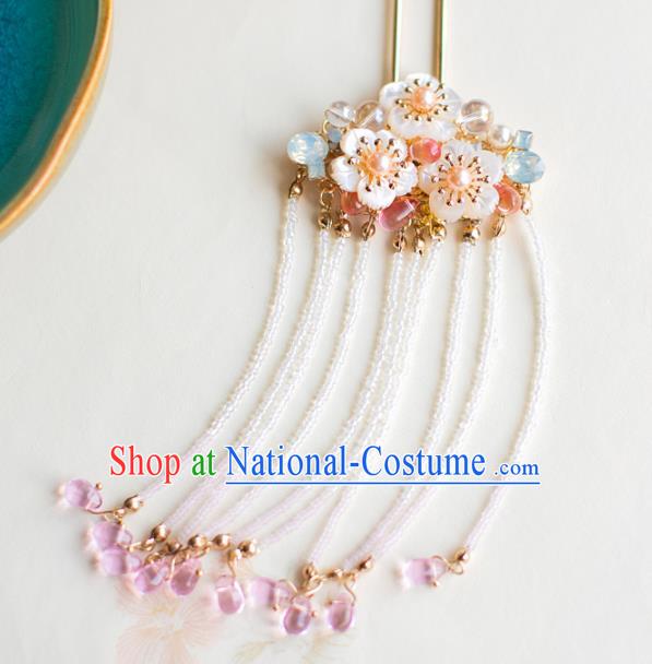 Chinese Ancient Golden Tassel Step Shake Wedding Hair Accessories Traditional Shell Hairpins for Women