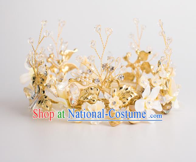 Top Grade Wedding Hair Accessories Bride Retro Round Pearls Shell Royal Crown for Women