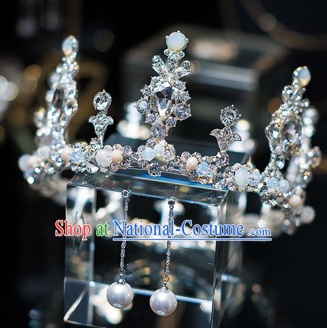 Top Grade Wedding Hair Accessories Bride Retro Crystal Round Royal Crown for Women