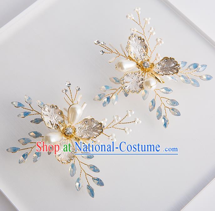 Top Grade Bride Wedding Hair Accessories Crystal Pearls Hair Claws for Women