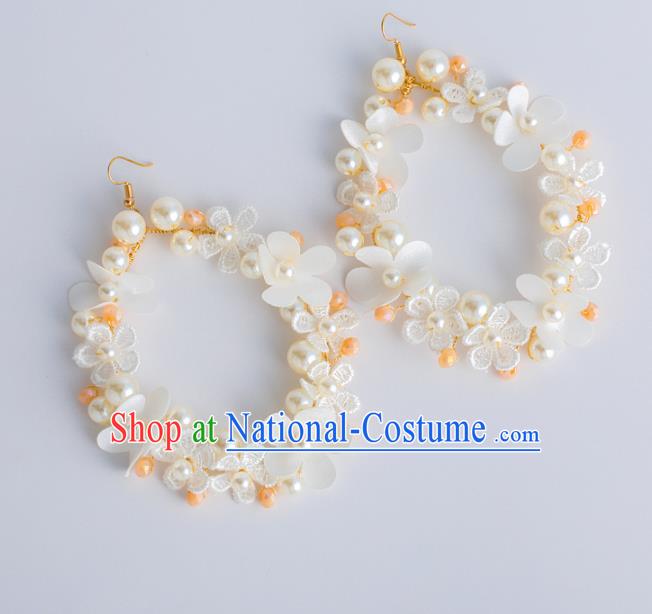 Top Grade Bride Wedding Jewelry Accessories Lace Flowers Earrings for Women