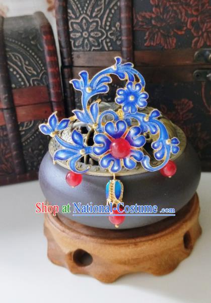 Chinese Ancient Cloisonne Hair Clip Qing Dynasty Hair Accessories Hairpins for Women