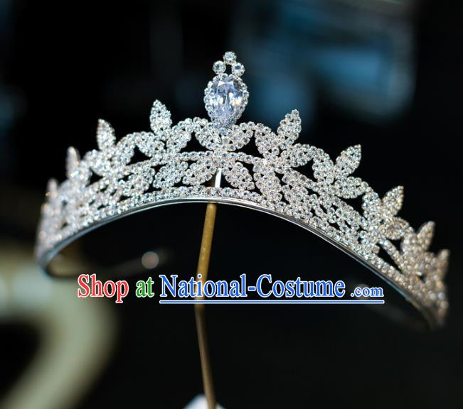 Top Grade Baroque Princess Zircon Royal Crown Wedding Bride Hair Accessories for Women