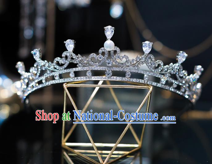 Top Grade Baroque Princess Crystal Royal Crown Wedding Bride Hair Accessories for Women