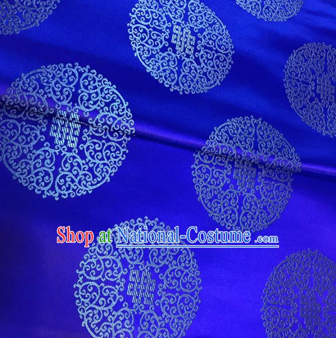 Asian Chinese Traditional Royal Pattern Blue Brocade Fabric Silk Fabric Chinese Fabric Material