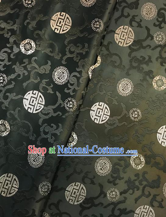 Asian Chinese Traditional Palace Pattern Atrovirens Brocade Fabric Silk Fabric Chinese Fabric Material