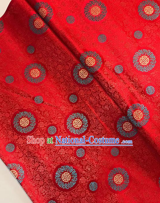 Asian Chinese Traditional Palace Pattern Red Brocade Fabric Silk Fabric Chinese Fabric Material