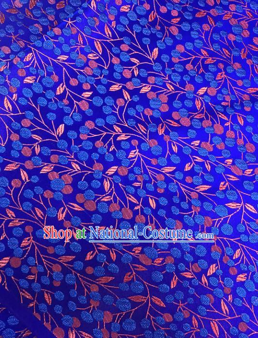 Asian Chinese Traditional Pattern Royalblue Brocade Fabric Silk Fabric Chinese Fabric Material