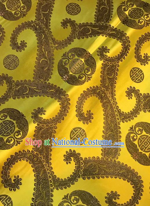 Golden Brocade Asian Chinese Traditional Cheongsam Fabric Silk Fabric Chinese Fabric Material