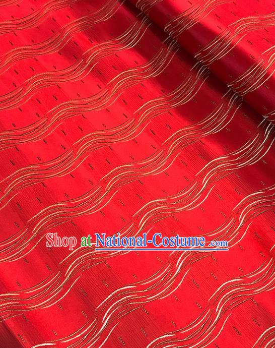 Red Brocade Asian Chinese Traditional Palace Pattern Fabric Silk Fabric Chinese Fabric Material