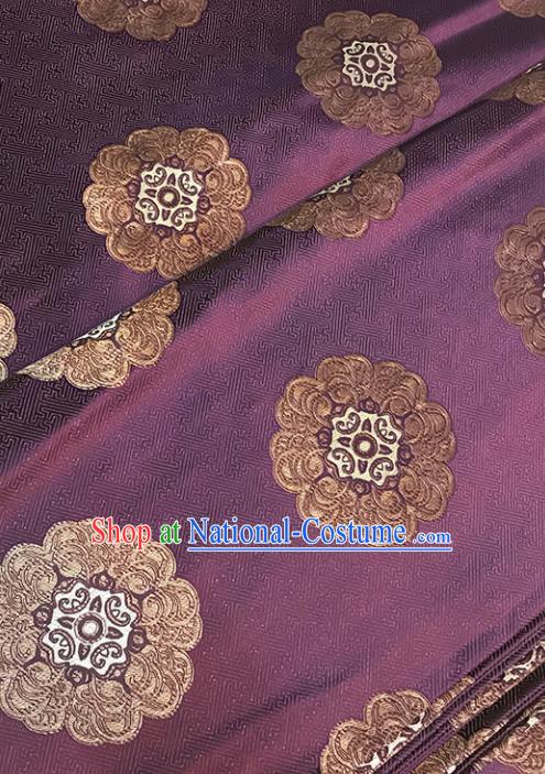 Asian Purple Brocade Chinese Traditional Pattern Fabric Silk Fabric Chinese Fabric Material