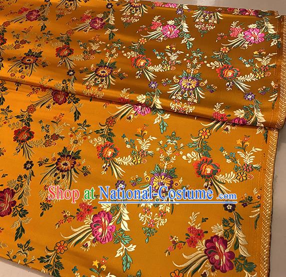 Asian Golden Brocade Chinese Traditional Begonia Pattern Fabric Silk Fabric Chinese Fabric Material