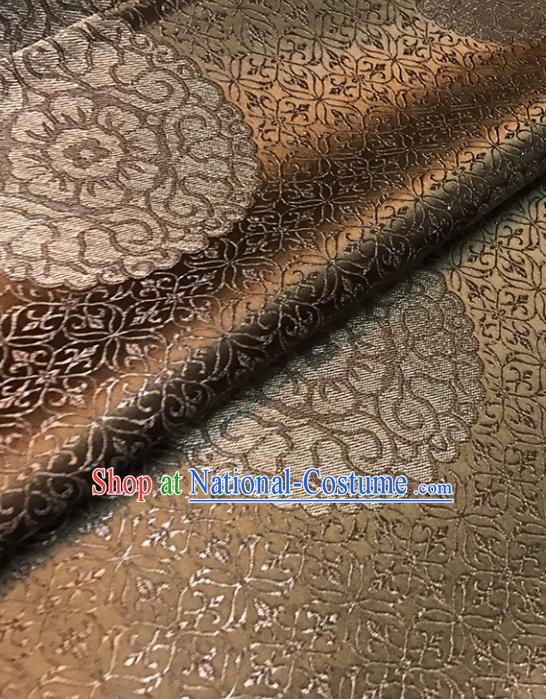 Asian Chinese Brown Brocade Traditional Pattern Fabric Silk Fabric Chinese Fabric Material