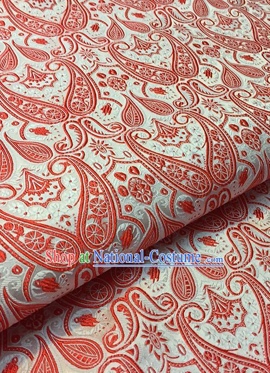 Asian Chinese Brocade Traditional Red Pattern Fabric Silk Fabric Chinese Fabric Material