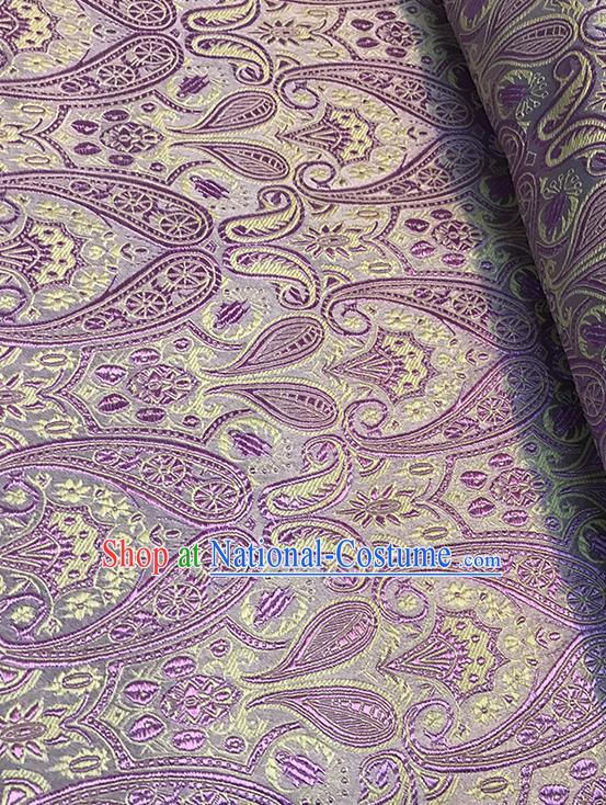 Asian Chinese Brocade Traditional Purple Pattern Fabric Silk Fabric Chinese Fabric Material