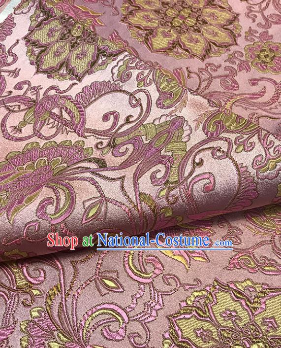 Asian Chinese Traditional Pattern Pink Brocade Fabric Silk Fabric Chinese Fabric Material