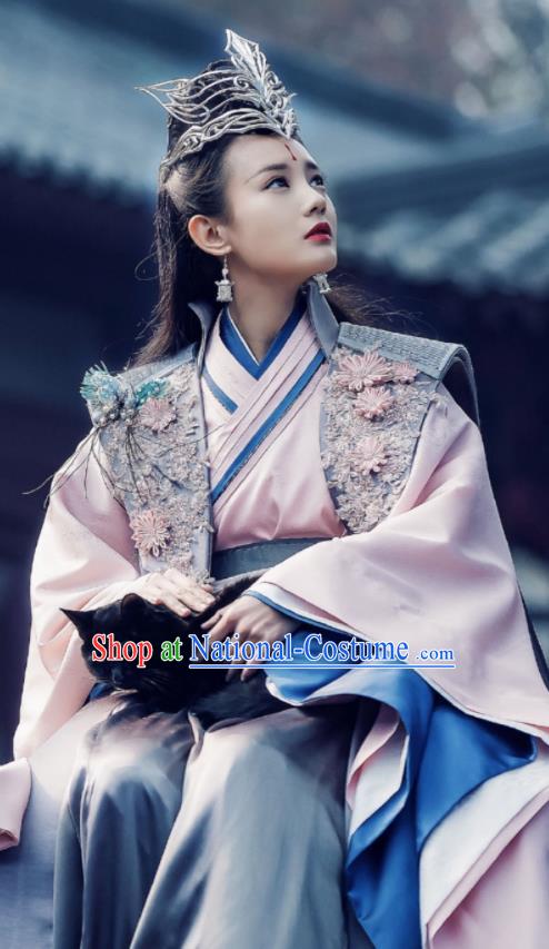 Chinese Ancient Peri Costumes Traditional Princess Swordsman Hanfu Dress