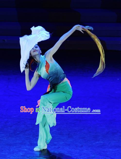 Chinese Traditional Folk Dance Costume Classical Dance Fan Dance Clothing for Women