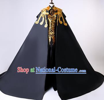 Chinese Traditional Phoenix Pattern Cloak Full Dress Compere Chorus Costume for Women