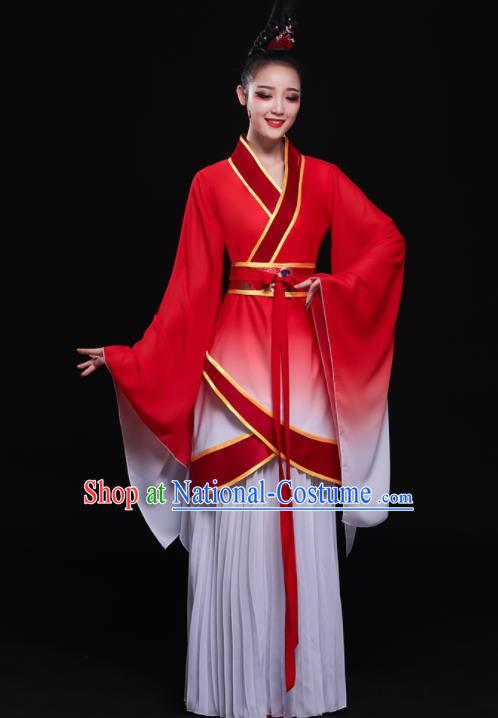 Chinese Traditional Classical Dance Dress Ancient Fairy Umbrella Dance Costume for Women