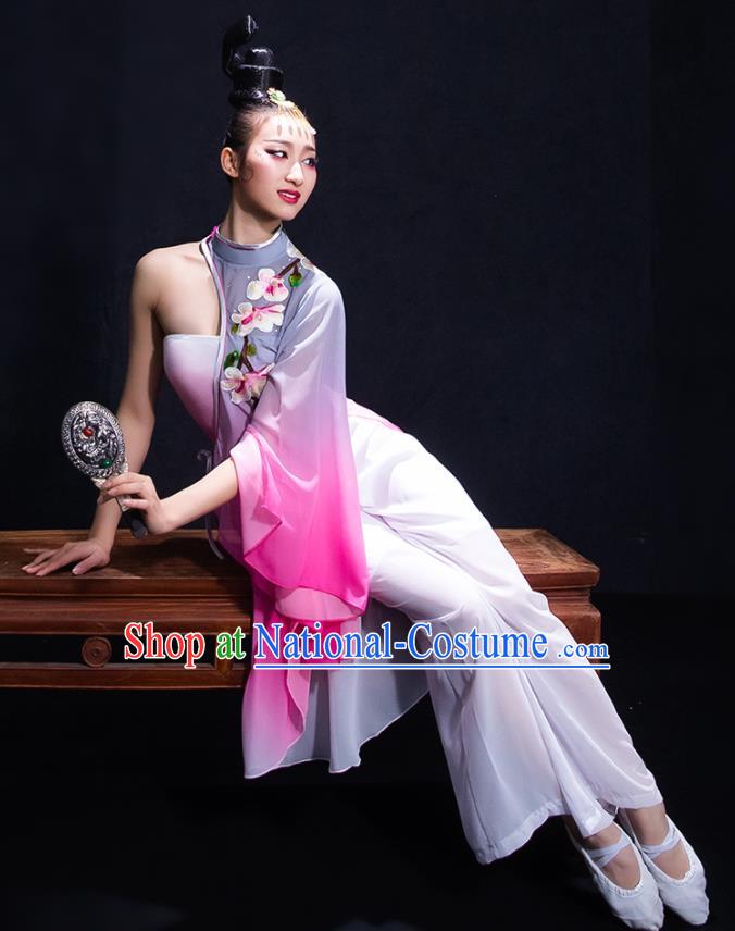 Chinese Traditional Yangko Dance Umbrella Dance Clothing Classical Dance Costume for Women