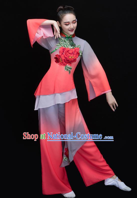 Chinese Traditional Folk Dance Yangko Clothing Classical Umbrella Dance Costume for Women