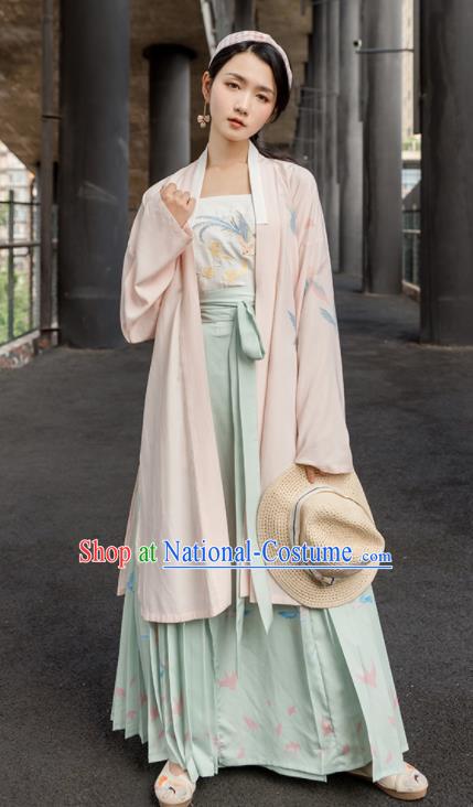 Traditional Chinese Song Dynasty Costumes Ancient Young Lady Embroidered Hanfu Dress for Women