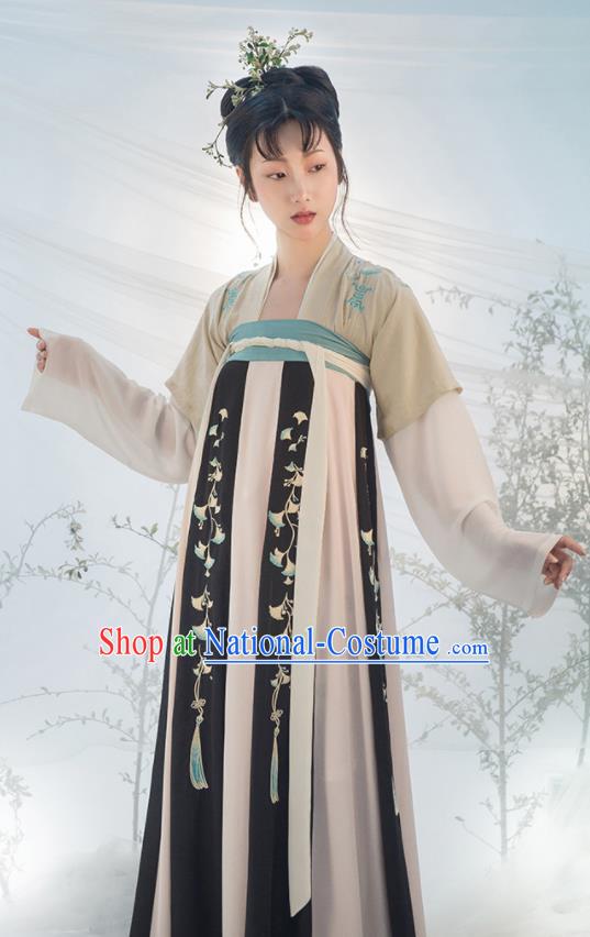 Chinese Ancient Palace Lady Hanfu Han Dynasty Imperial Concubine Queen Embroidered Historical Costumes