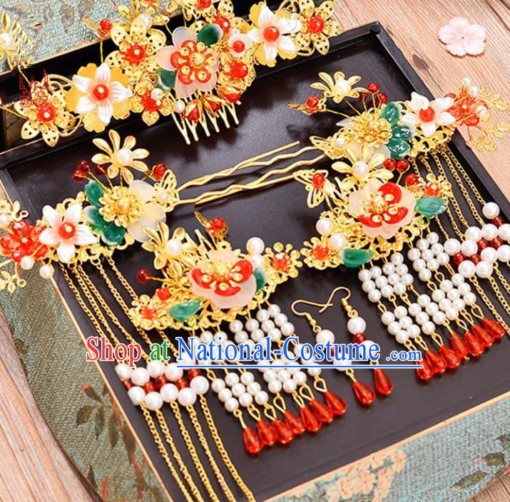 Chinese Traditional Hair Accessories Ancient Hanfu Butterfly Hair Comb Hairpins Complete Set for Women