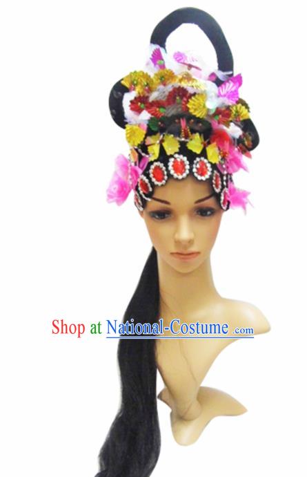 Chinese Traditional Wigs Ancient Beijing Opera Fairy Headwear and Wigs for Women