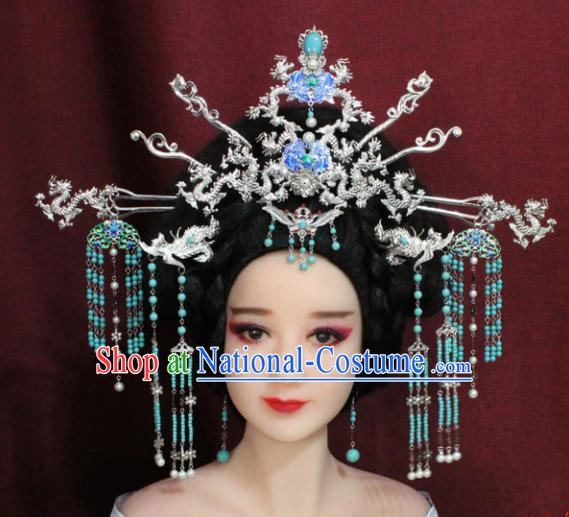 Chinese Ancient Queen Hair Accessories Empress Phoenix Coronet Hairpins for Women