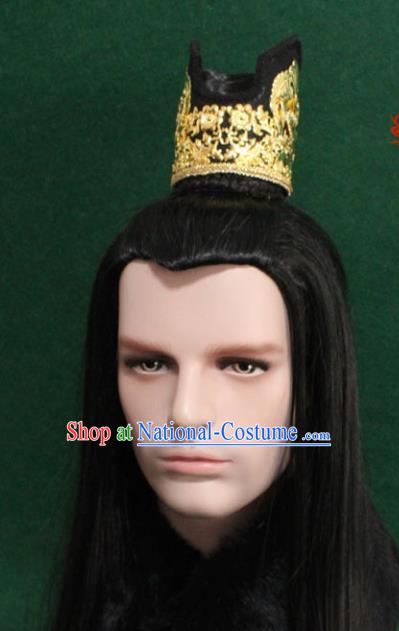 Chinese Traditional Taoist Hair Accessories Ancient Tang Dynasty Prince Hairdo Crown for Men