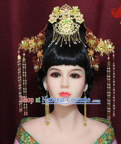 Chinese Ancient Princess Hair Accessories Tang Dynasty Queen Phoenix Coronet Hairpins for Women