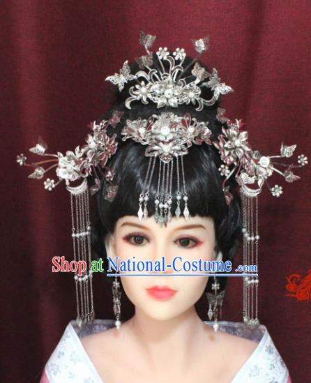 Chinese Ancient Palace Hair Accessories Handmade Tang Dynasty Princess Phoenix Coronet Hairpins for Women