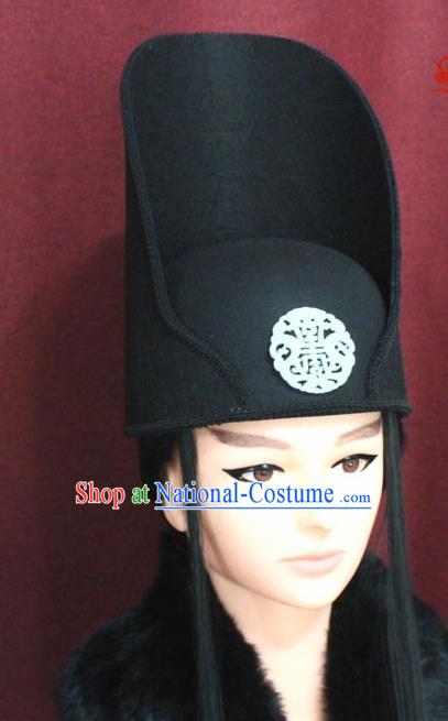 Chinese Traditional Tang Dynasty Swordsman Hats Hair Accessories Ancient Imperial Bodyguard Hat for Men