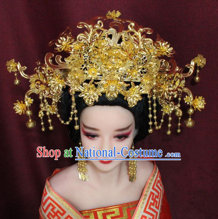 Chinese Ancient Handmade Hair Accessories Empress Phoenix Coronet Hairpins for Women